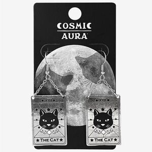 Cosmic Aura Cat Tarot Card Drop Earrings Hot Topic Witchy